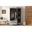 Armoire à miroir 3 portes avec tablettes, gris-1553675521