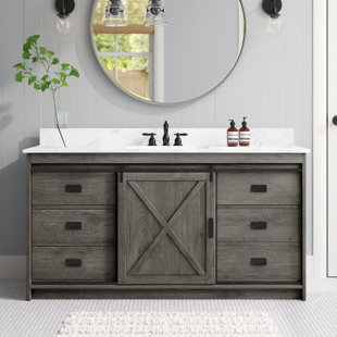 Jillian 54 Double Bathroom Vanity Set Sand & Stable Base Finish: White Wash