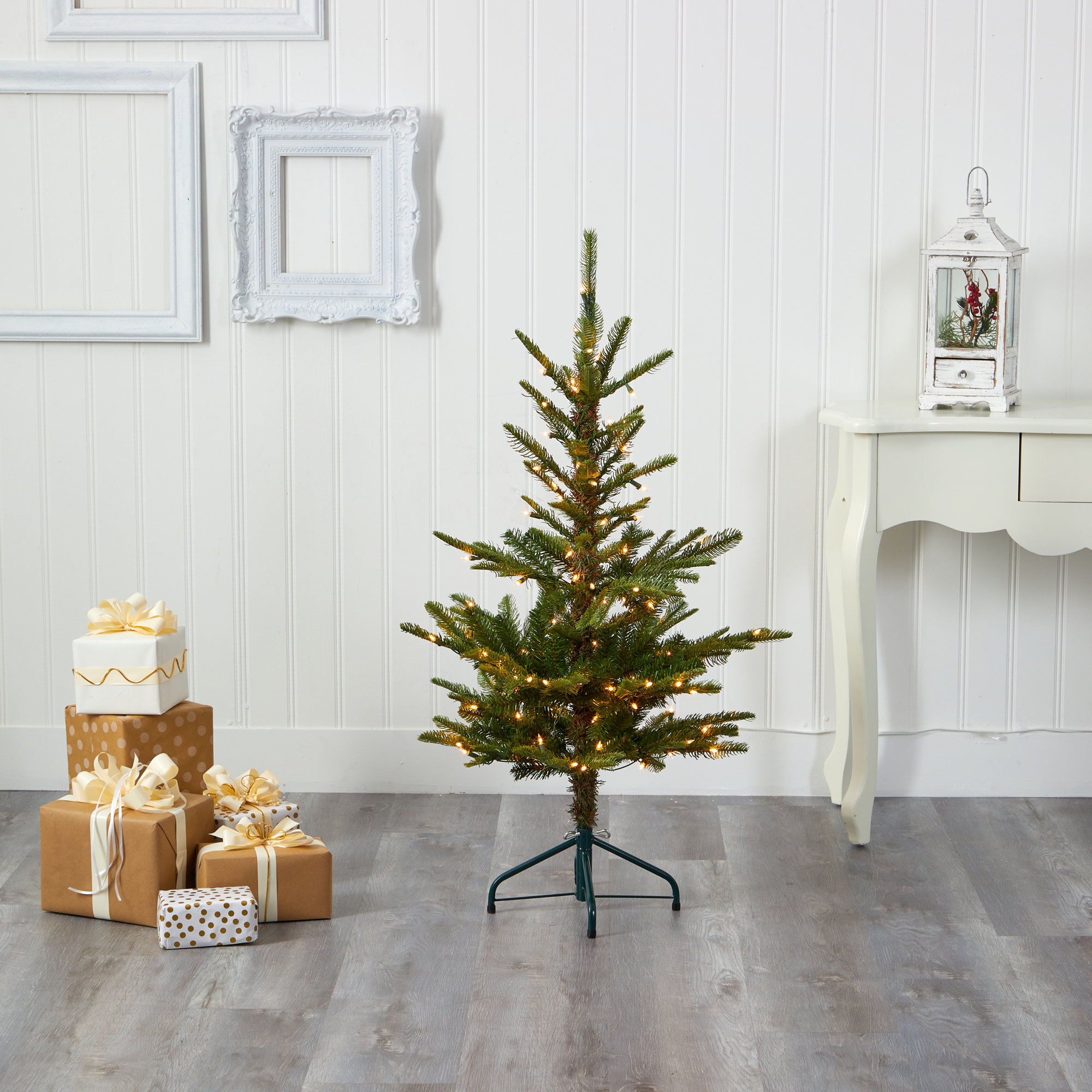 Lighted Artificial Spruce Christmas Tree, 4' H