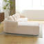Canapé modulaire en L à compression complète avec méridienne incurvée, canapé modulaire en chenille beige, haute densité pour le salon en appartement-1269011566