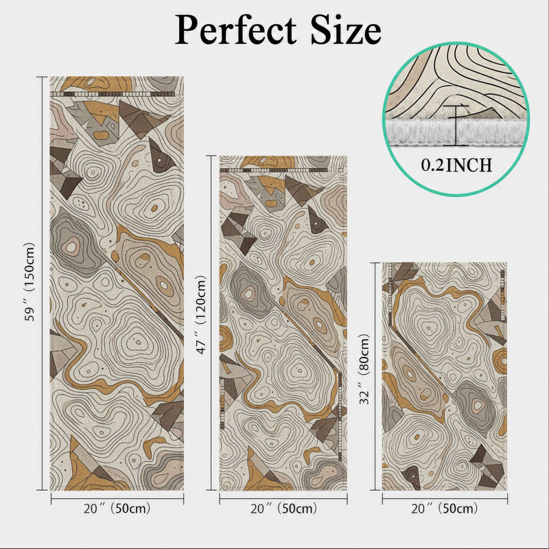 Tapis de cuisine lavables antidérapants Abstract Swirl