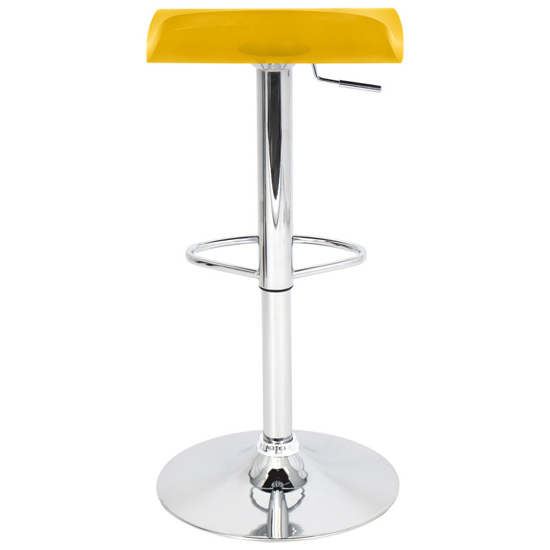 Humphrey Swivel Adjustable Height Counter Stool with Metal Frame, Yellow