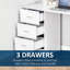 Bureau d'ordinateur moderne avec bureau et bureau avec 3 tiroirs et tablette de rangement