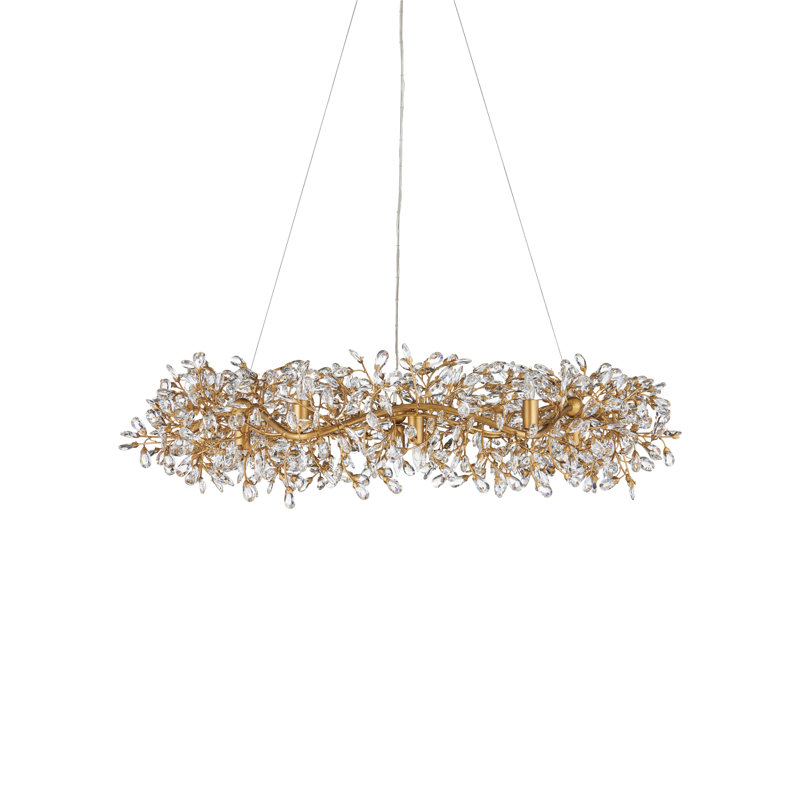 Crystal Bud LED Chandelier, 43"