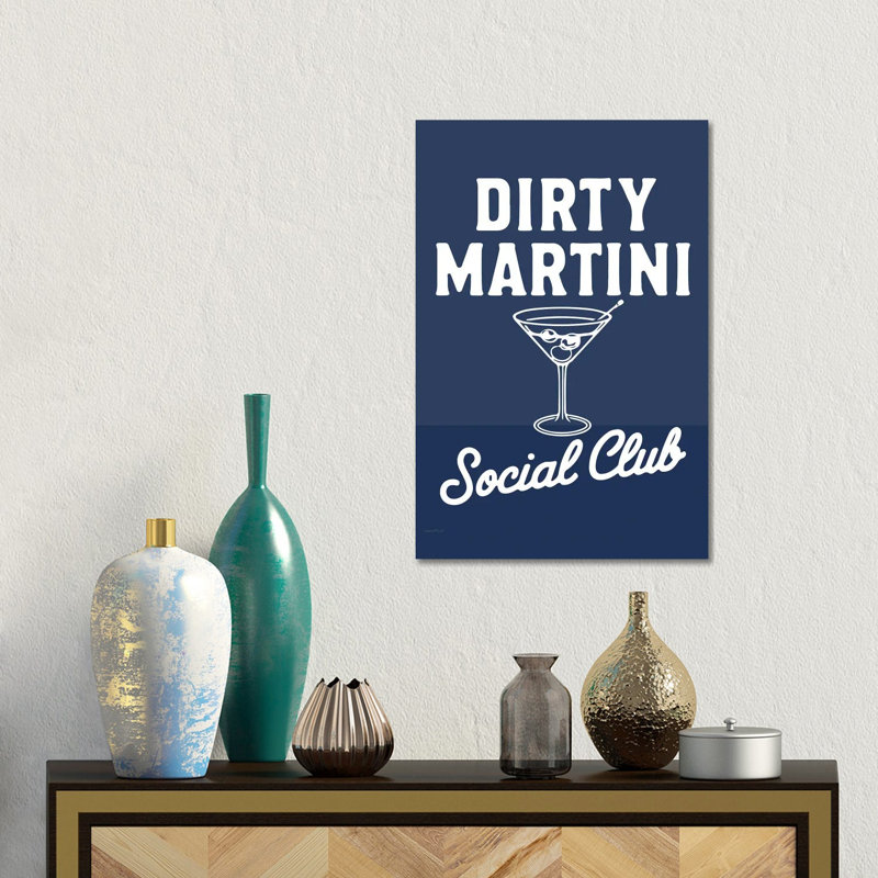 «Mod Dirty Martini Social Club», reproduction d'art sur toile tendue, 18" x 12", Gallery Wrapped Canvas, Sans cadre