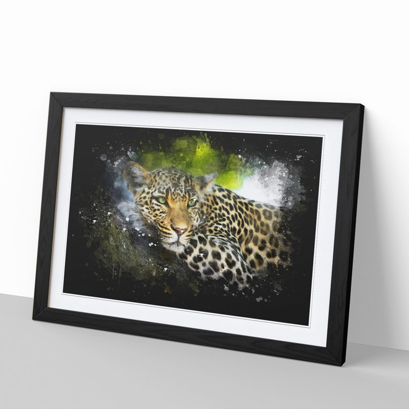 Leopard Vol.2 - Picture Frame Graphic Art, 48cm H x 65cm W x 2cm D, Black Framed