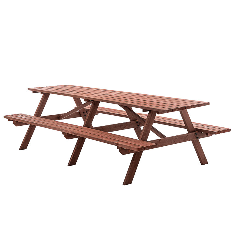 Très grand ensemble de table de pique-nique d'extérieur de 95 pouces avec bancs