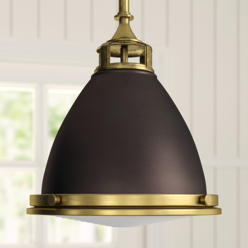 Luminaire suspendu en forme de cloche à 1 lumière Amelia, Bronze Buckeye