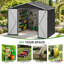 Abri de jardin en métal de 2,4 m x 1,8 m avec portes verrouillables