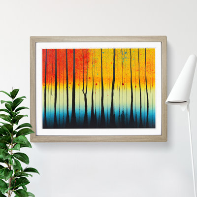 Summer Forest Paint Splatter Vol.4 Abstract 1 Piece Single Picture Frame Painting