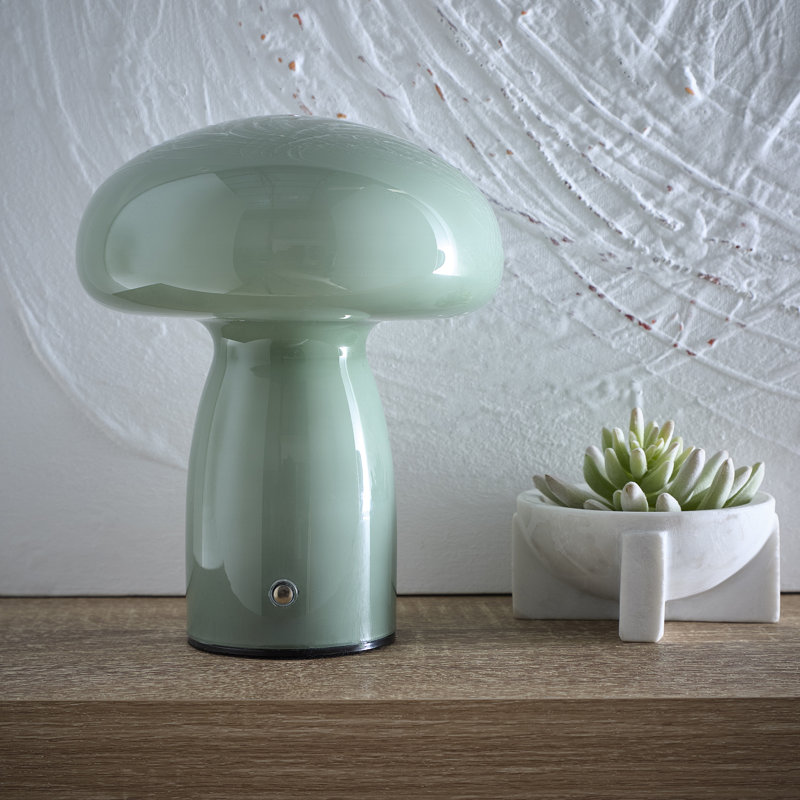 Glass Table Lamp, Green, Green