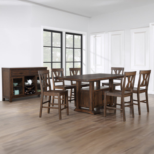 Ensemble de salle à manger Demone, 7 pièces : table, 6 chaises