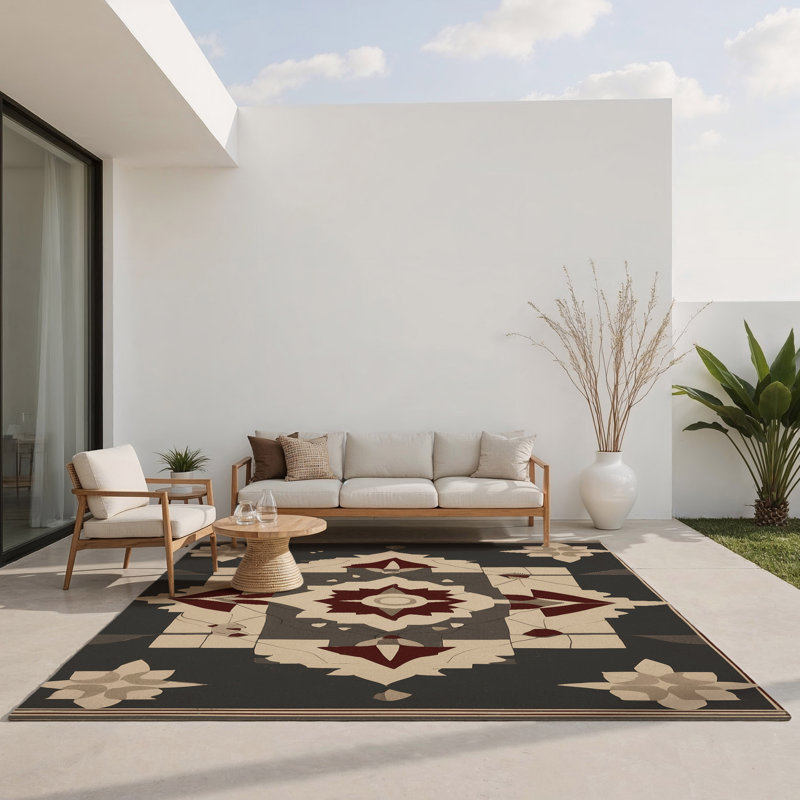 Tapis intérieur et extérieur Eernal Ornament, Rectangle 1 pi 6 po x 2 pi 6 po