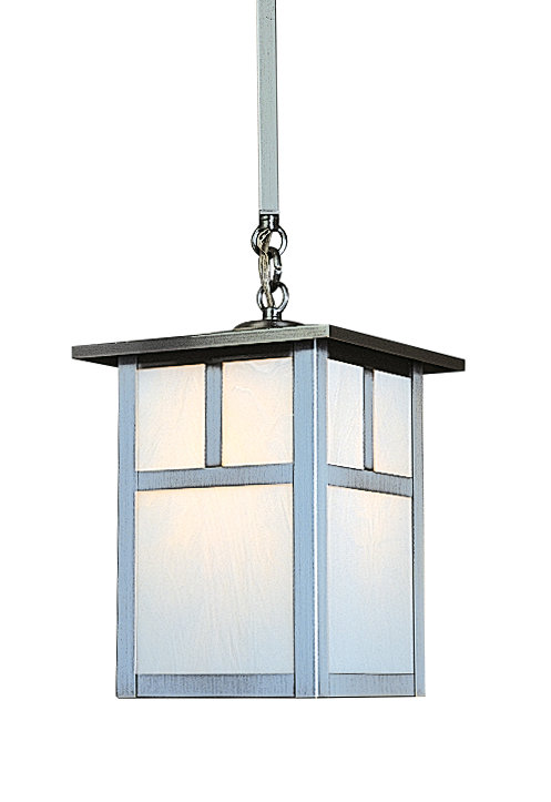 Hylan Outdoor Hanging Lantern, 14.38" H x 10" W / Empty, Pewter, White Opalescent