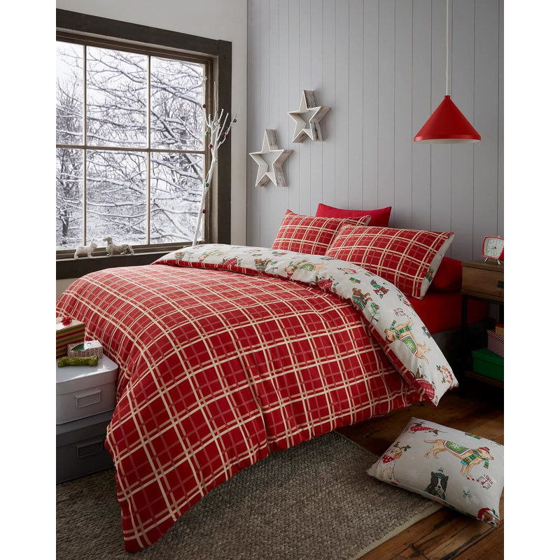 Cotton Blend Duvet Cover Set with Pillowcases, King