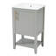 Meuble-lavabo de 20 po avec lavabo, armoire de salle de bain avec porte à fermeture douce, support de rangement et tablette ouverte-290605861