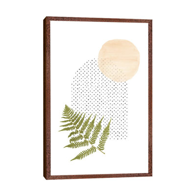 Fern And Abstract Shapes by Whales Way - Painting on Canvas