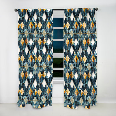 Tribal Fusion Marble Pattern VI - Glam Velvet Curtain - Room Darkening - 1 Panel
