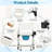 4-in-1 Bedside Commode Shower Wheelchair for Seniors and Disabled - Commode Chair with 4 Lockable Wheels, Detachable Bucket, Padded Seat and Armrests, Flip-Up Footrest, White-131132567
