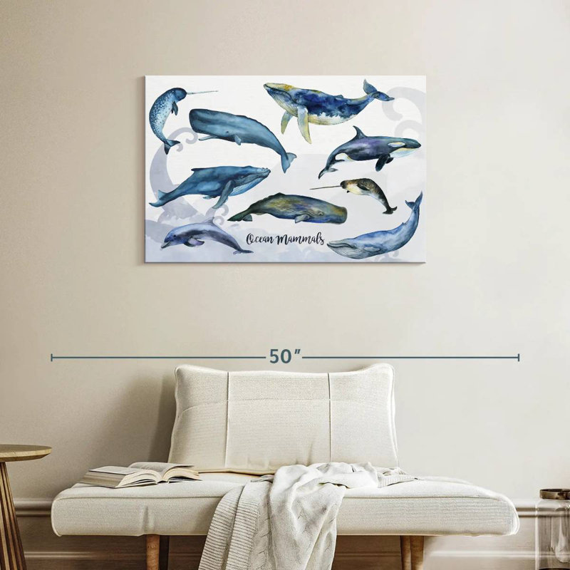 Brampt Ocean Mammals Chart, 24" H x 36" W