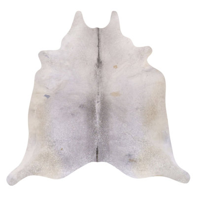 Tapis en peau de vache brésilienne naturelle 6 pi x 7 pi - Tapis en cuir véritable fabriqué à la main de conception unique pour le salon, la chambre à coucher et le bureau personnel
