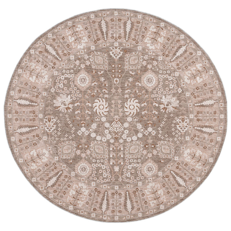 Mirri Willow Performance Oriental Rug, Round 6'3"