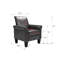 Fauteuils d'appoint, fauteuil confortable, fauteuil de lecture, salon, chambre à coucher, bureau, salle d'attente, similicuir, gris foncé
