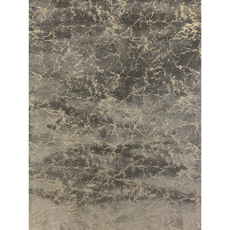 Tapis gris / doré