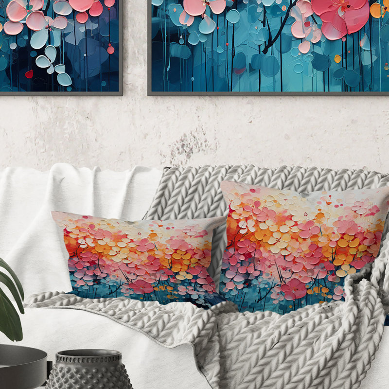 Coussin Coral Oasis I - Abstract Landscape