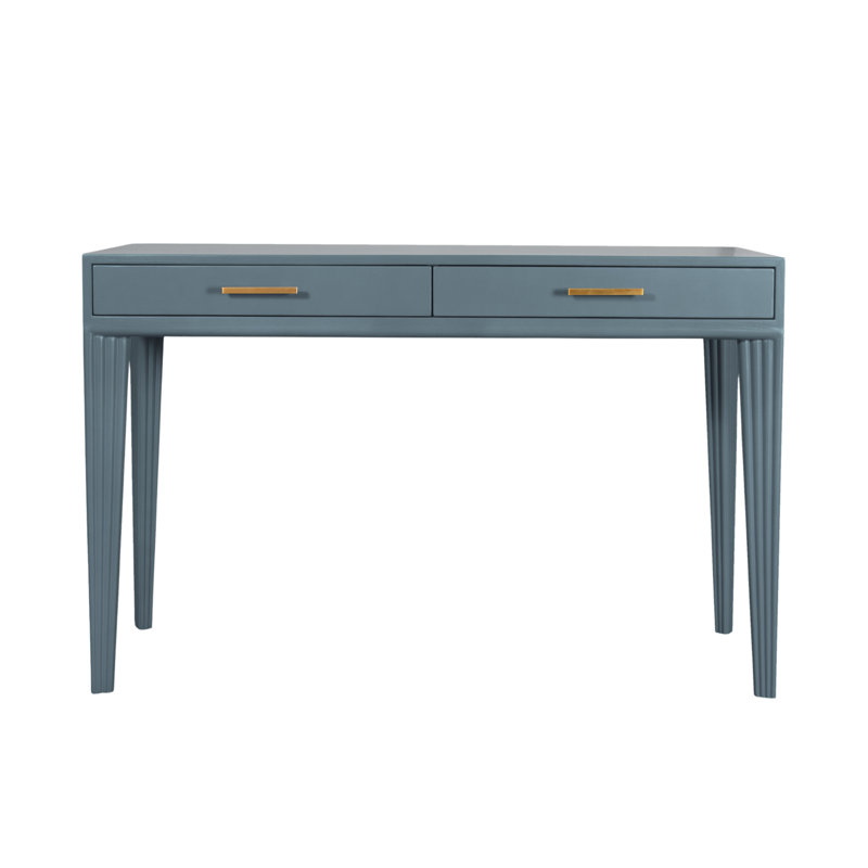 Gauthier Solid Wood Solid Wood Writing Desk, Regatta Blue