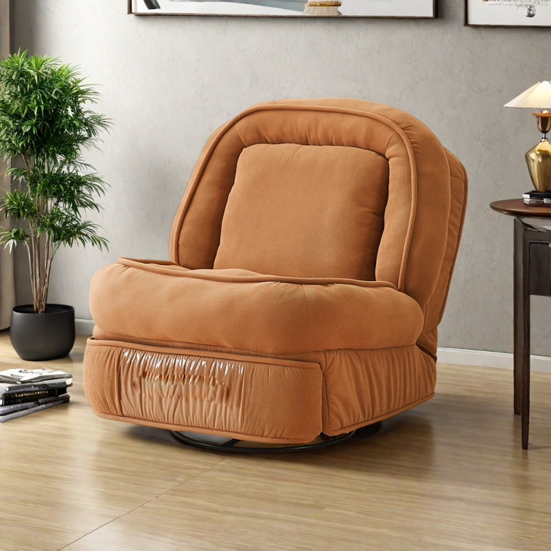 Comfortable pine solid wood lounge chair, Orange