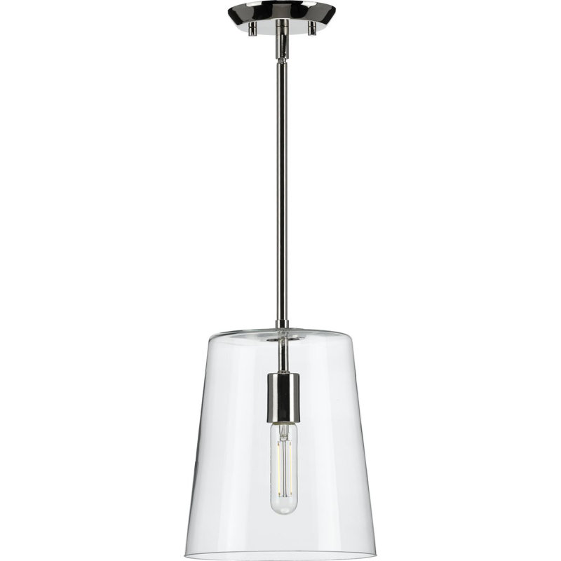 Luminaire suspendu conique à 1 lumière Selena, H 11,38 po x l 9 po x P 9 po, Argent foncé