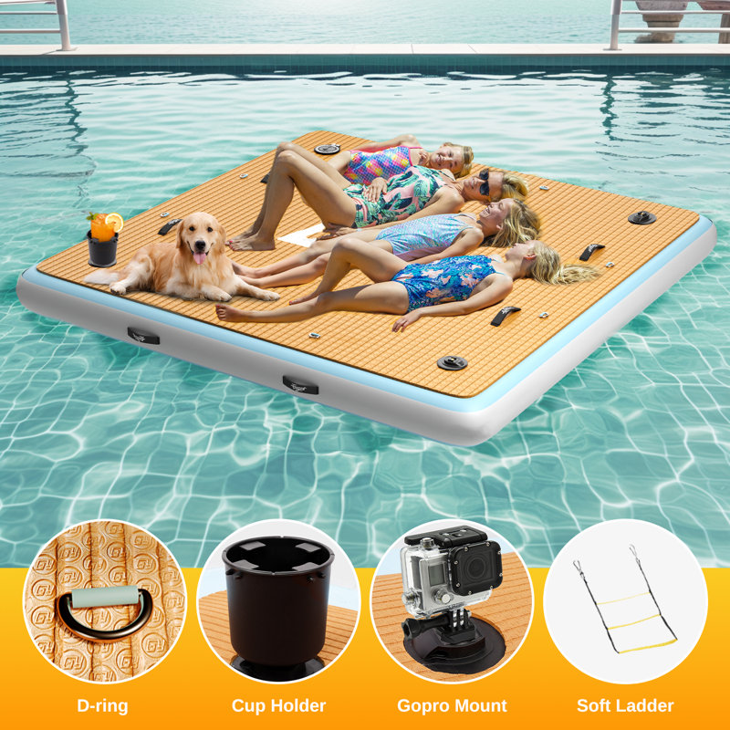 7X7ft Square Inflatable Floating Dock