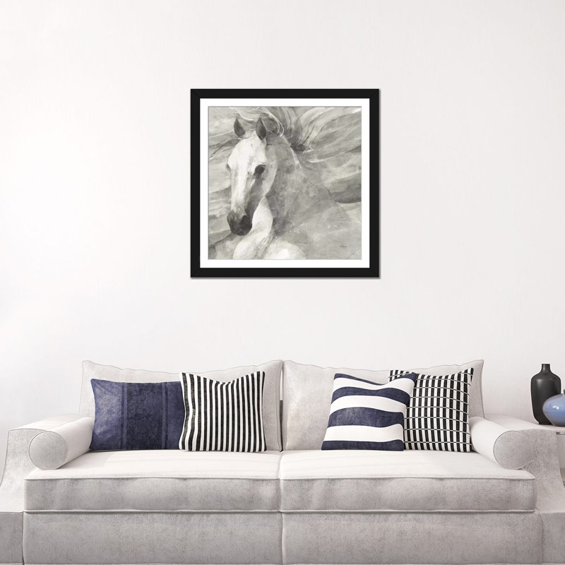 «Poseidon Neutral» par Albena Hristova, impression sur toile tendue, Papier d'art encadré noir, Blanc