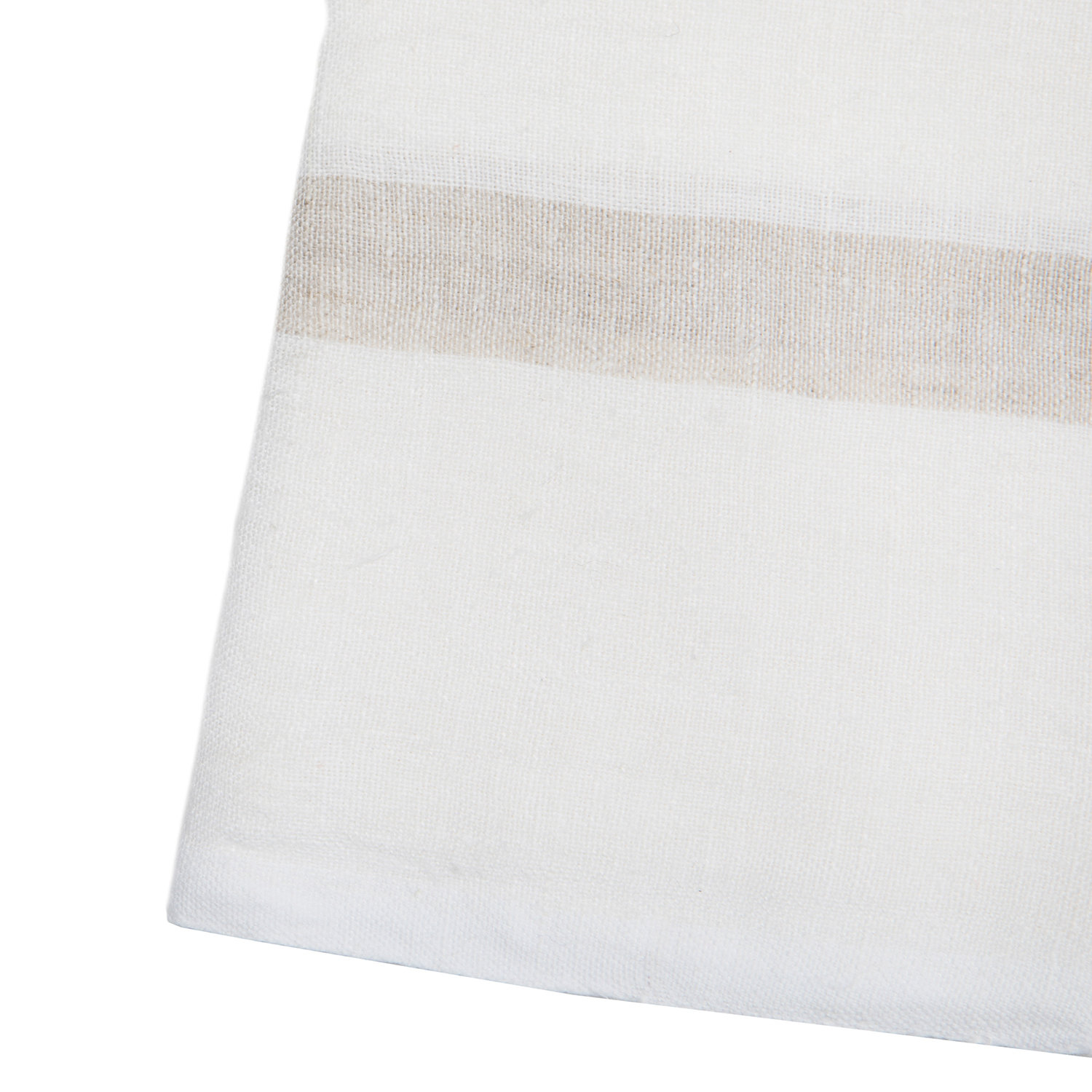 Stripe Tea Towel Kitchen Towel, White/Natural