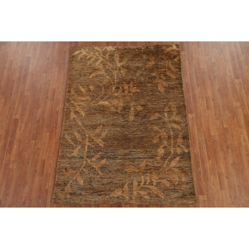 Isabelline Brown/ Gold Abstract Area Rug | Wayfair