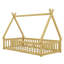 Lit simple pour enfants, lit en forme de tente, lit Montessori avec lattes et rails de clôture, structure de lit en bois-1435808968