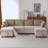 Chenille With Square Arms Sofa-516450593
