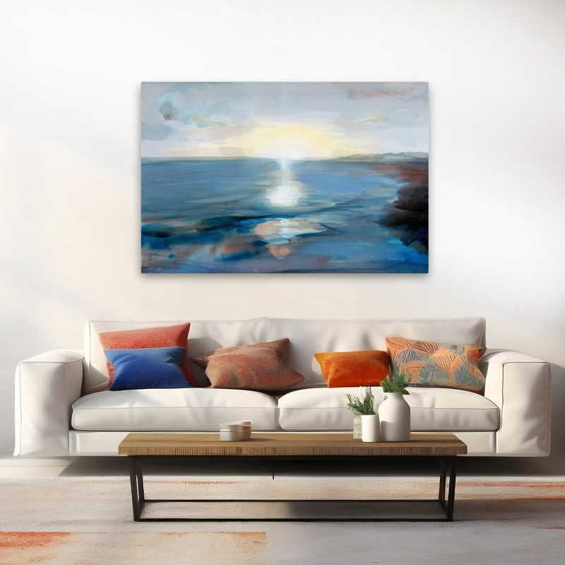 Lever de soleil bord de mer côtier, H 60 po x l 40 po