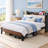 Queen Size Bed Frame with Headboard and Charging Station-1432093797-1482476344