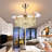 Duranko 42'' Retractable Crystal Ceiling Fans Light with Remote Control