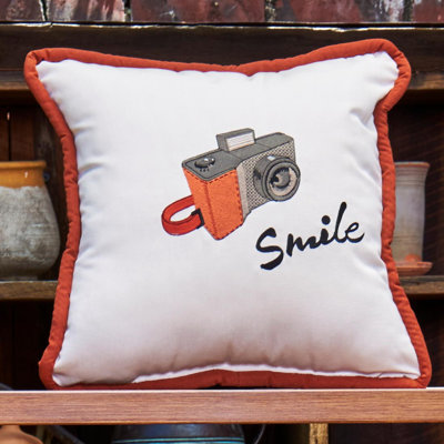 Embroidered Sunbrella® Outdoor Throw Pillow