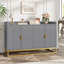 Buffet cannelé 47,2 "avec armoire de rangement, buffet de cuisine moderne avec tablettes réglables-2104537117
