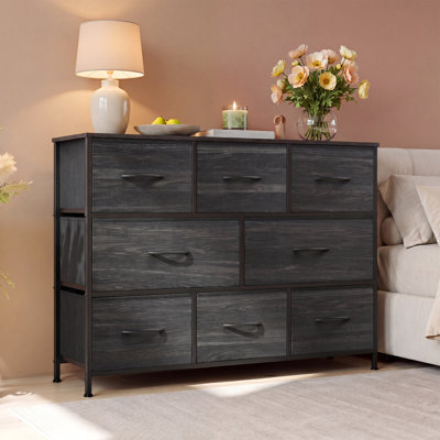 Commode 8 tiroirs Chaseburg pour chambre à coucher, commode meuble télé 32 "à 43" avec grand tiroir de rangement, commode avec cadre robuste pour le salon, vestibule
