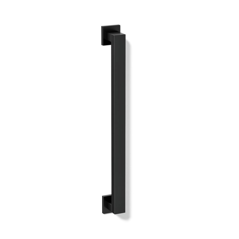 Square Metal Grab Bar for Shower, Bathroom Safety Grab Bar, Tub Rail, 12" W, Matte Black