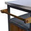 Chariot de cuisine extérieur de 54,33 po, cadre en bois massif avec plateau en acier inoxydable, support à épices, porte-serviettes, roues verrouillables et rangement multifonctionnel pour la terrasse, le barbecue dans la cour arrière et la cuisine-1600377564