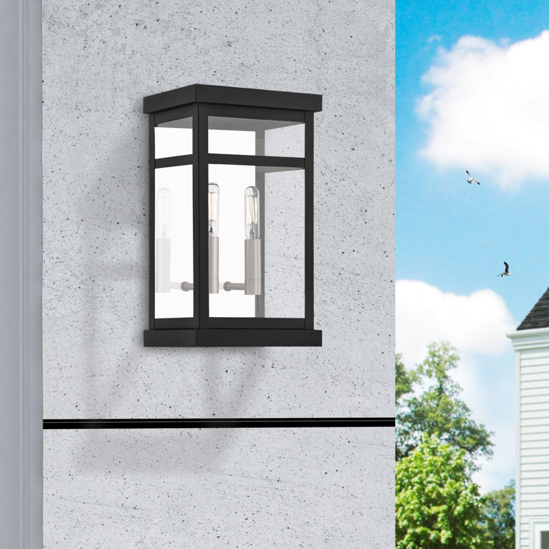 Lanterne murale d'extérieur à 2 ampoules Swann, H 12,75 po x l 7,5 po x P 6,25 po, Noir