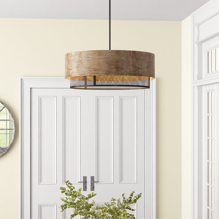 East Clevedon 5 - Light Steel Dimmable Drum Chandelier