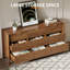 Commode 9 tiroirs l 63 po, commode en bois cannelée avec pieds en bois massif pour chambre à coucher, salon, noyer