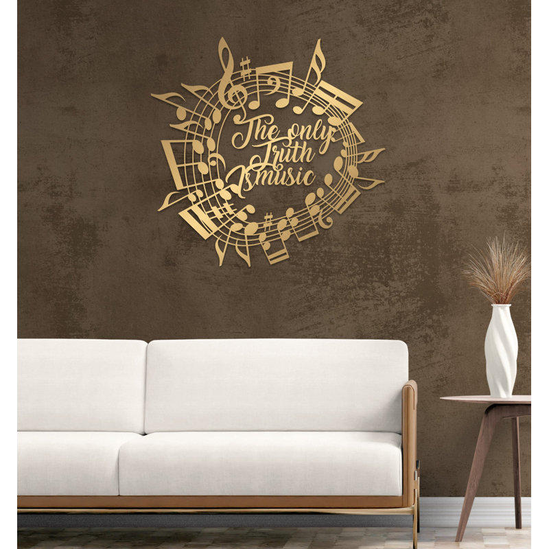 Texte personnalisé en métal sur anneau de notes de musique, cadeau de décoration murale personnalisé en métal pour les mélomanes